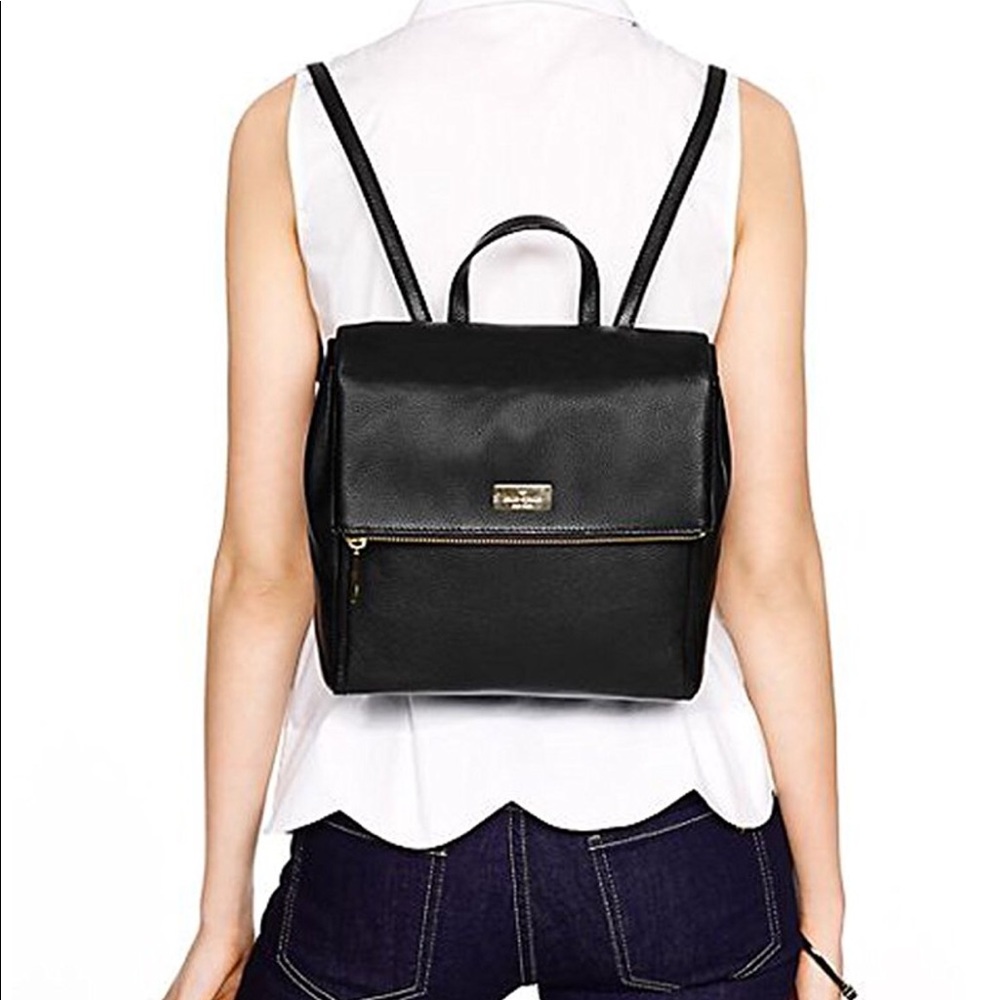 Kate spade black leather backpack 🎒